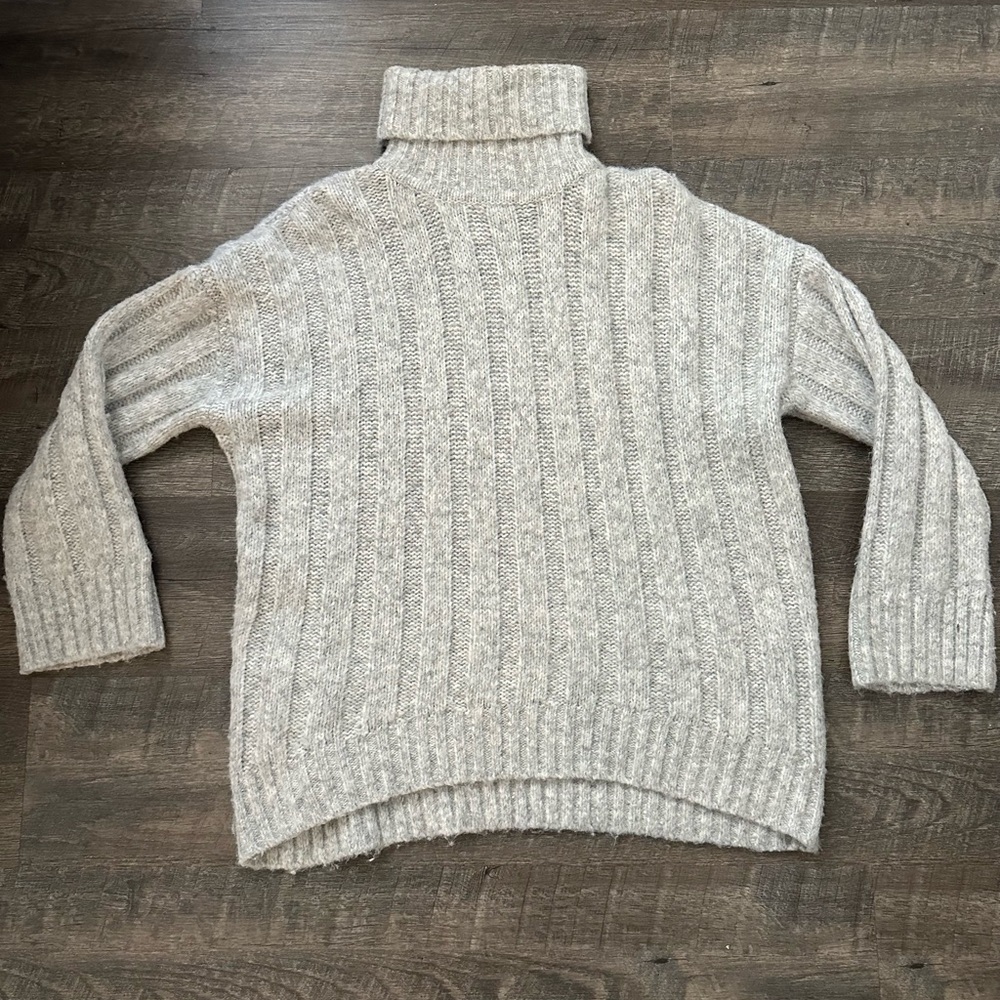 Topshop Grey Oversized Turtlenck Sweater